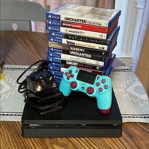 Sony PlayStation 4 Console with Controller and Games